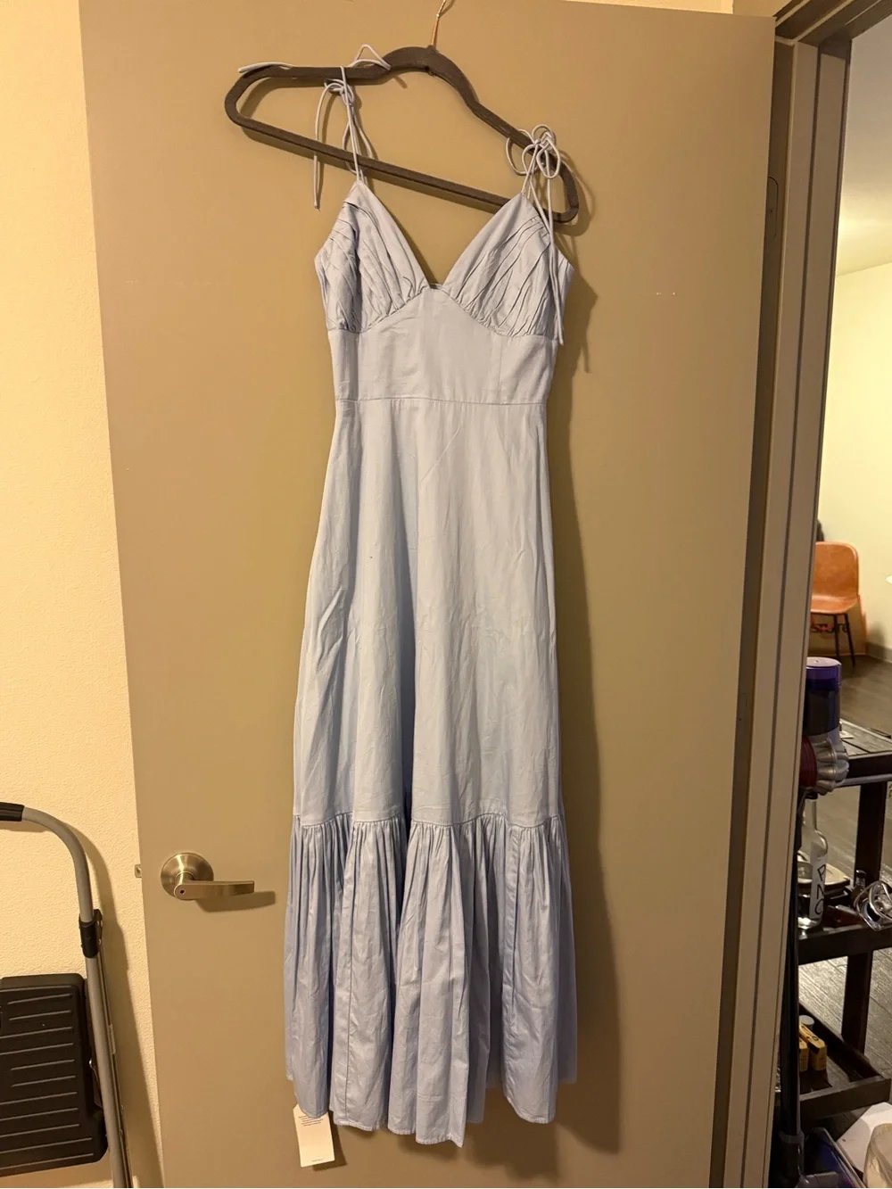Abercrombie Light Blue Tie-Shoulder Maxi Dress